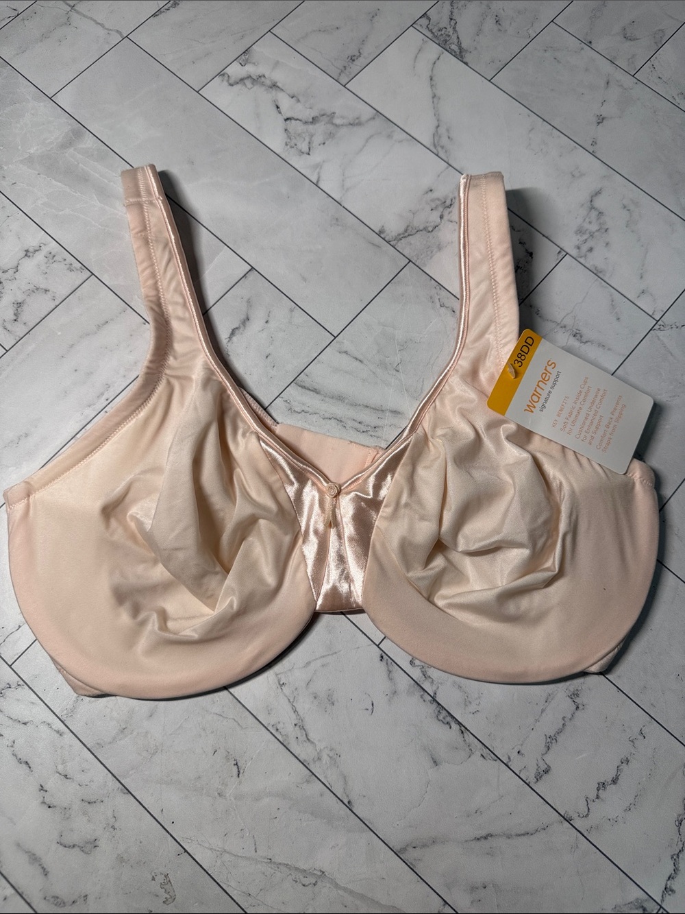 Warner's Signature Support Satin Underwire Bra Pink 38DD